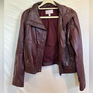 Chelsea 28 Lambskin Leather Moro Jacket in brown (almost burgundy)